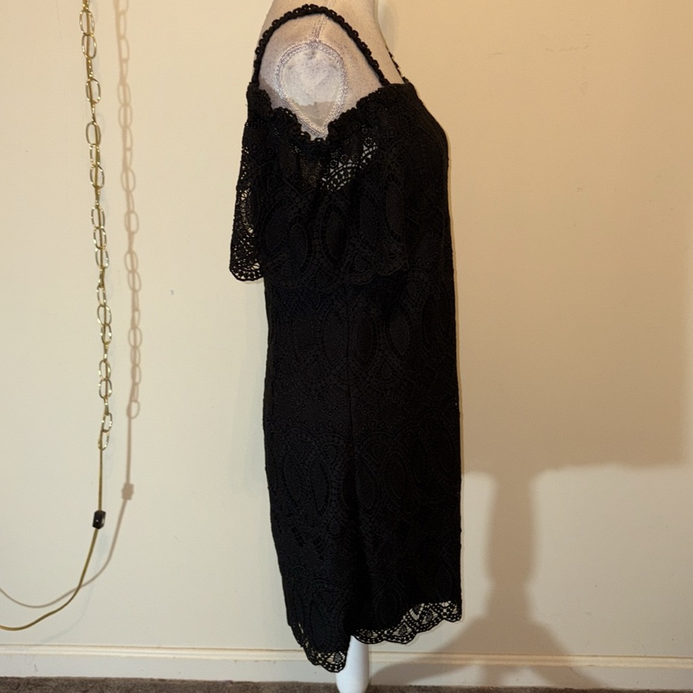 White House Black Market off the shoulder eyelet lace mini dress - Picture 4 of 7